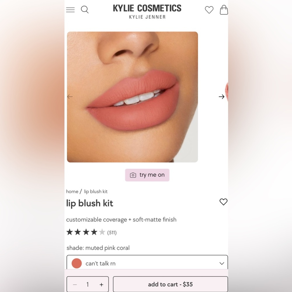 Soft-Matte Lip Blush Kit - CAN’T TALK RN Lipstick & Liner